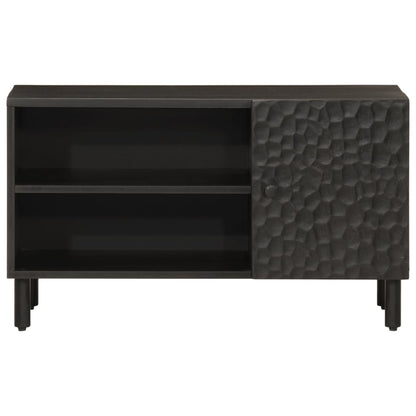 Mobile Porta TV Nero 80x31x46 cm in Legno Massello di Mango