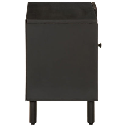 Mobile Porta TV Nero 80x31x46 cm in Legno Massello di Mango