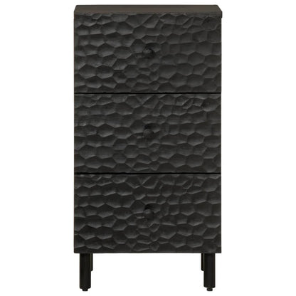 Credenza Nera 40x33x75 cm in Legno Massello di Mango