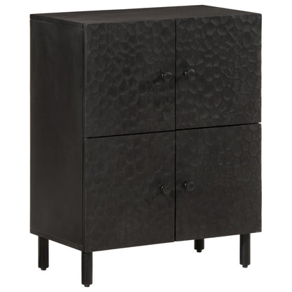 Credenza Nera 60x33x75 cm in Legno Massello di Mango