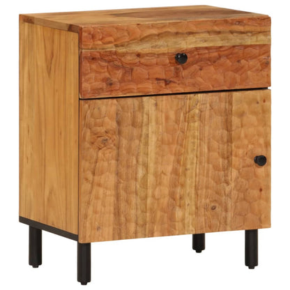 Comodino 50x33x60 cm in Legno Massello di Acacia