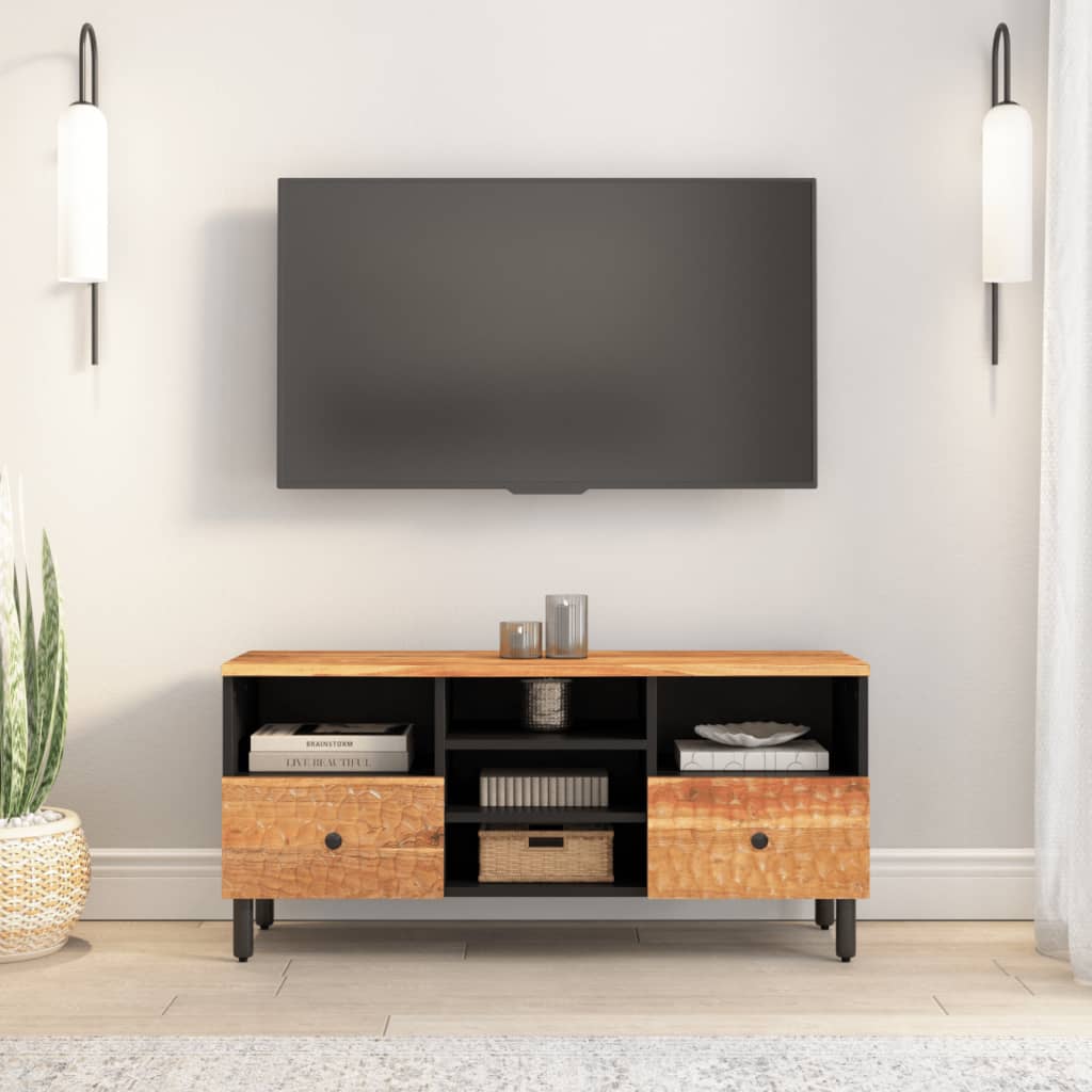 Mobile Porta TV 100x33x46 cm in Legno Massello di Acacia