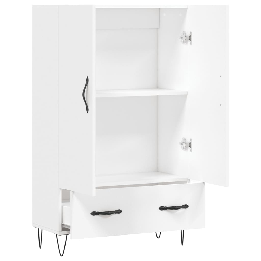 Credenza Bianca 69,5x31x115 cm in Legno Multistrato