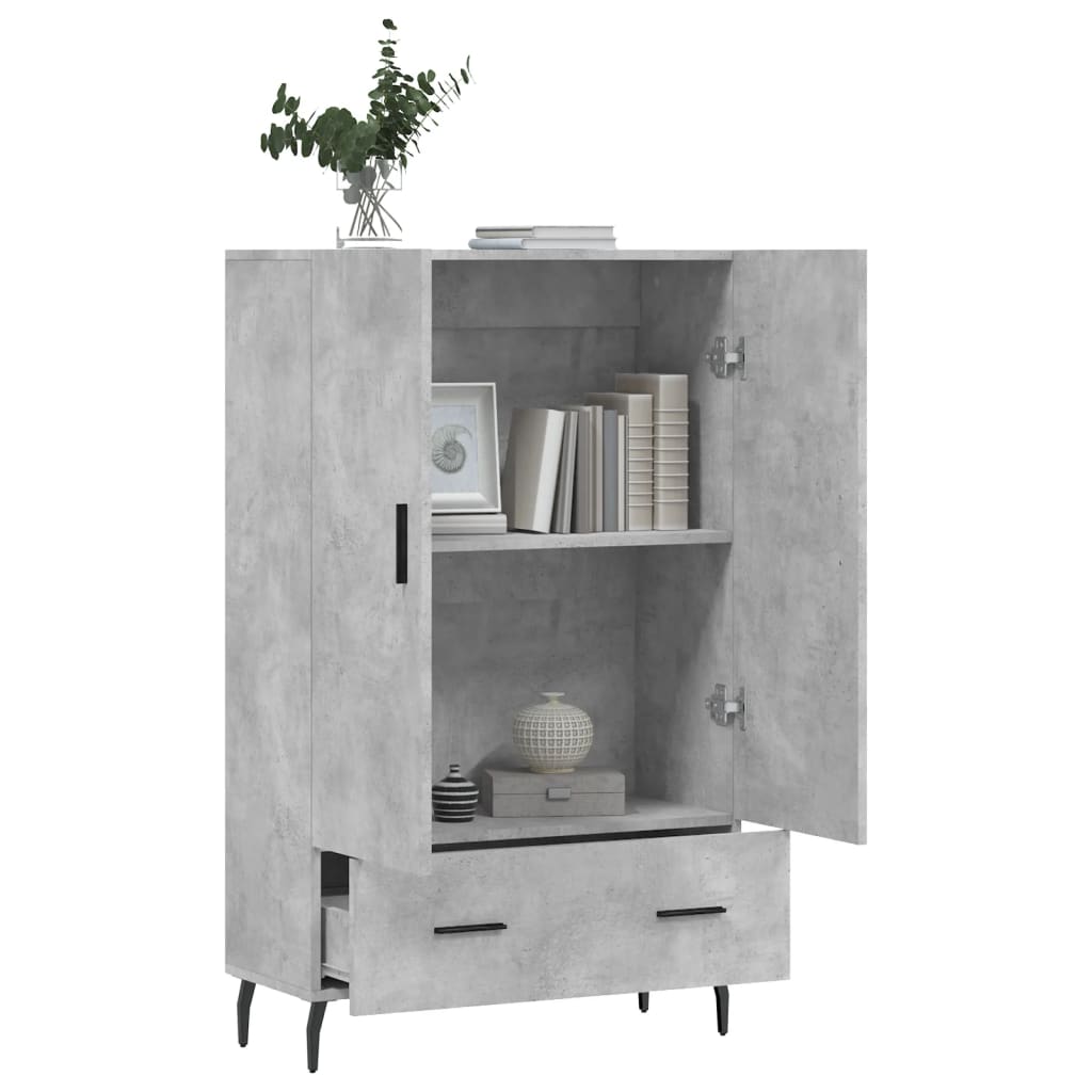 Credenza Grigio Cemento 69,5x31x115 cm in Legno Multistrato