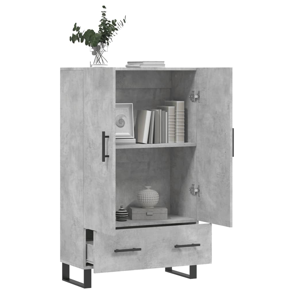 Credenza Grigio Cemento 69,5x31x115 cm in Legno Multistrato
