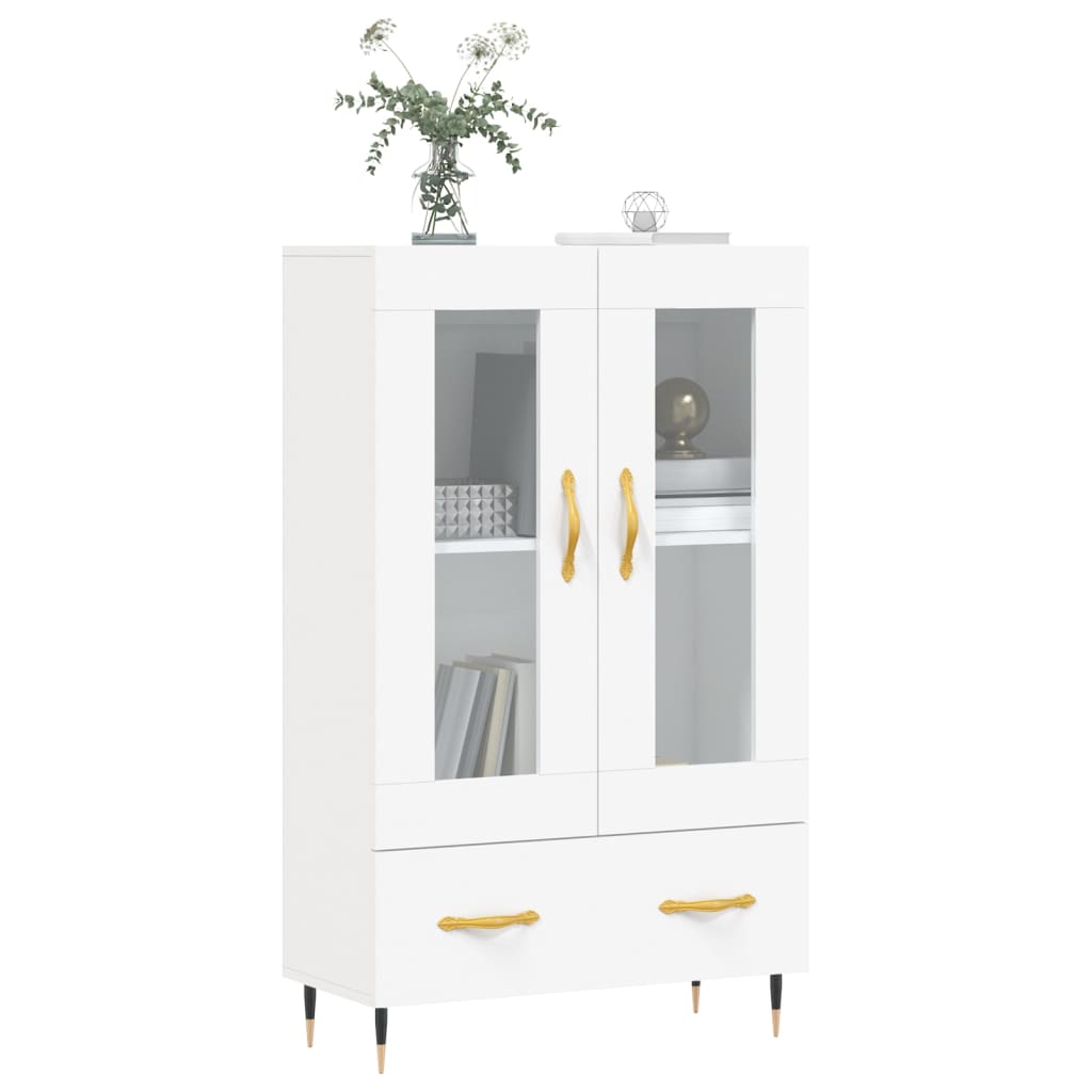 Credenza Bianca 69,5x31x115 cm in Legno Multistrato