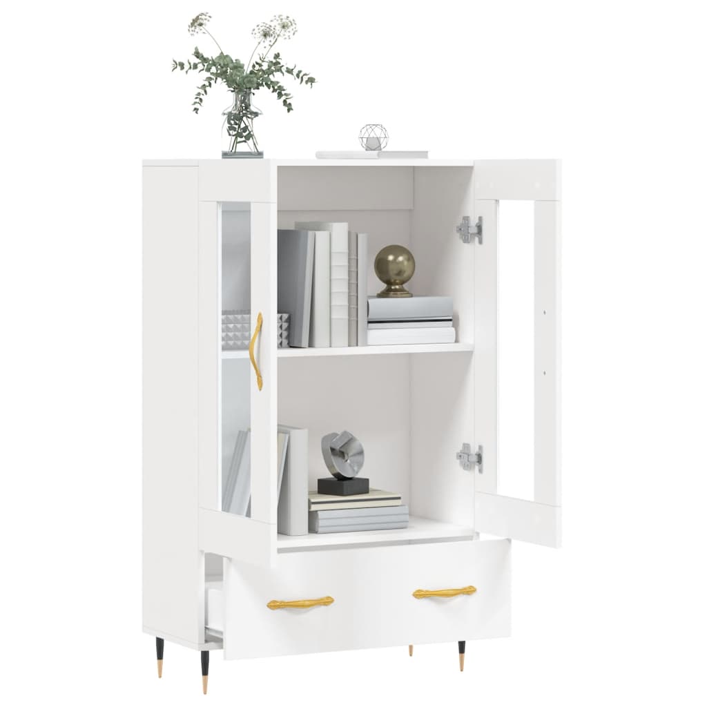 Credenza Bianca 69,5x31x115 cm in Legno Multistrato