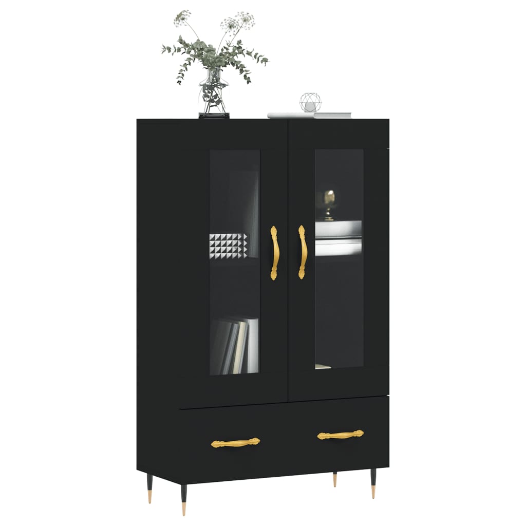 Credenza Nera 69,5x31x115 cm in Legno Multistrato