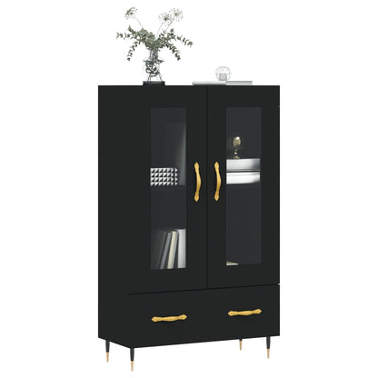 Credenza Nera 69,5x31x115 cm in Legno Multistrato