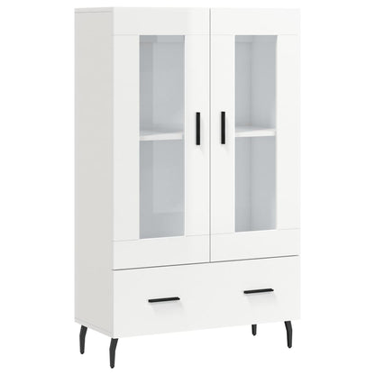 Credenza Bianco Lucido 69,5x31x115 cm in Legno Multistrato