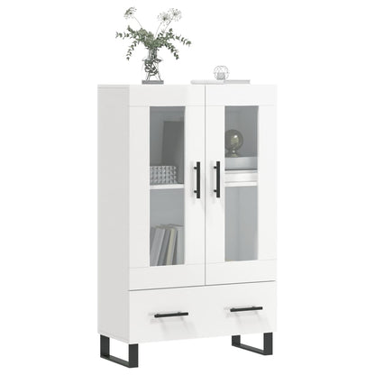Credenza Bianco Lucido 69,5x31x115 cm in Legno Multistrato