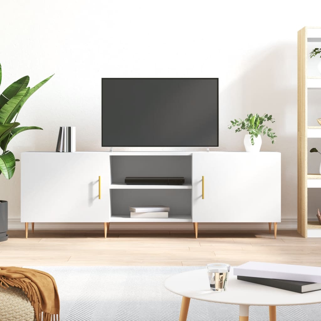 Mobile Porta TV Bianco 150x30x50 cm in Legno Multistrato