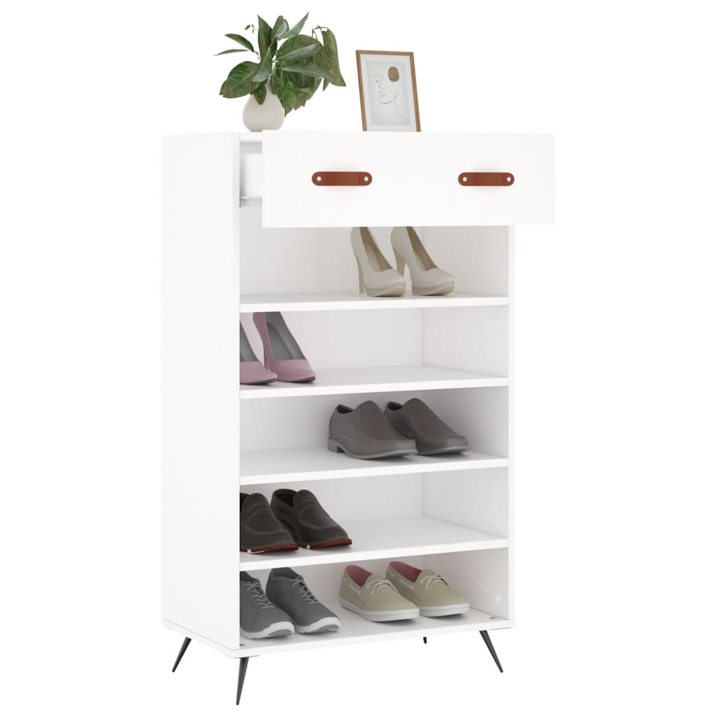 Scarpiera Bianca 60x35x105 cm in Legno Multistrato