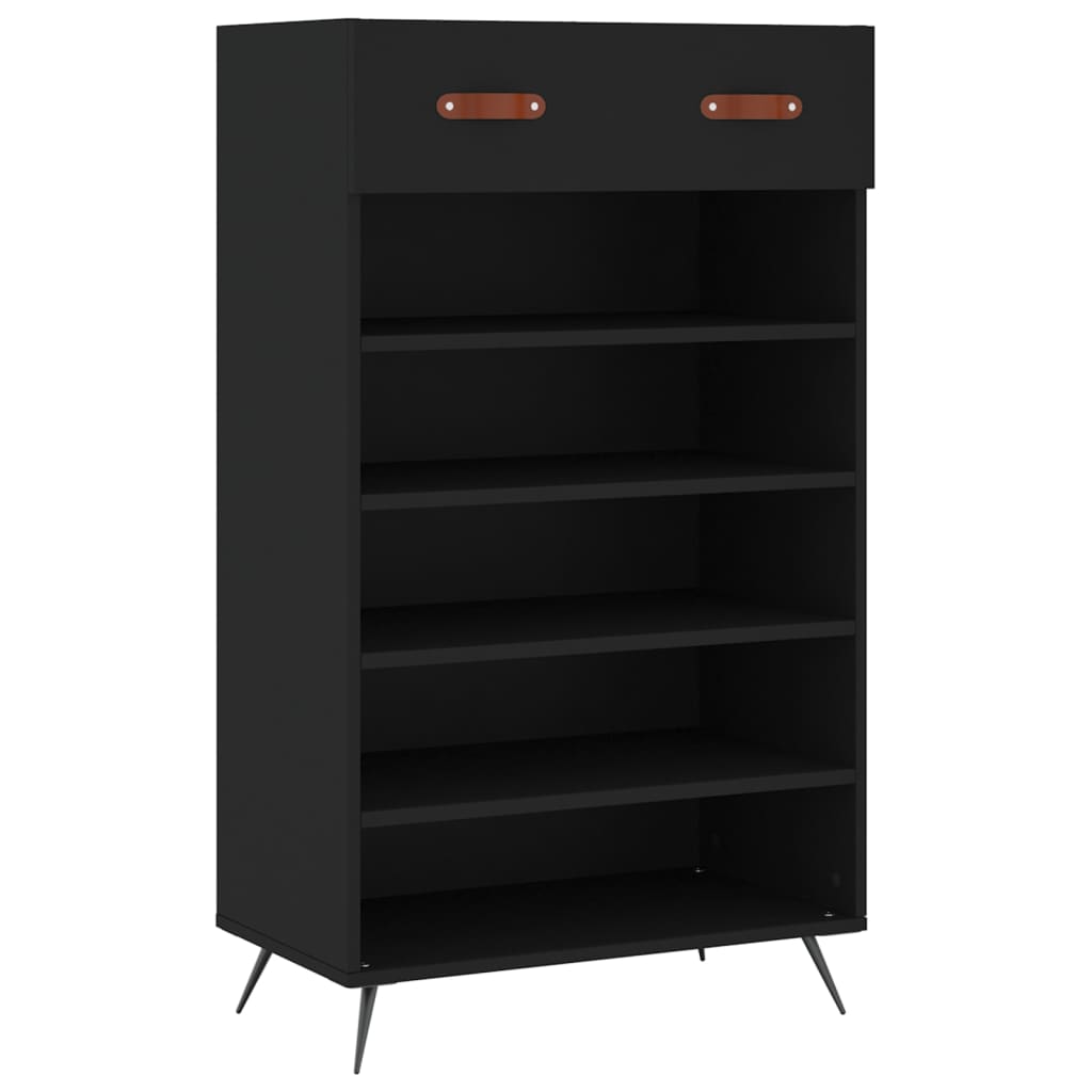 Scarpiera Nera 60x35x105 cm in Legno Multistrato