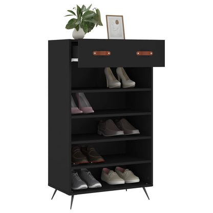 Scarpiera Nera 60x35x105 cm in Legno Multistrato