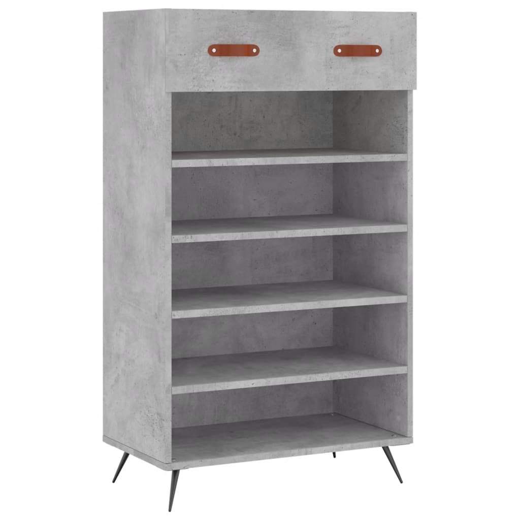 Scarpiera Grigio Cemento 60x35x105 cm in Legno Multistrato