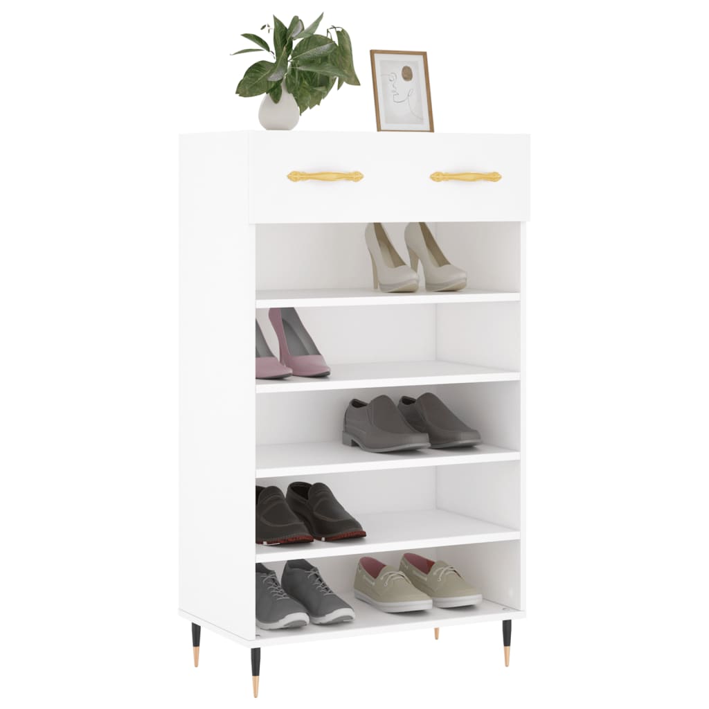Scarpiera Bianca 60x35x105 cm in Legno Multistrato