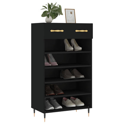Scarpiera Nera 60x35x105 cm in Legno Multistrato