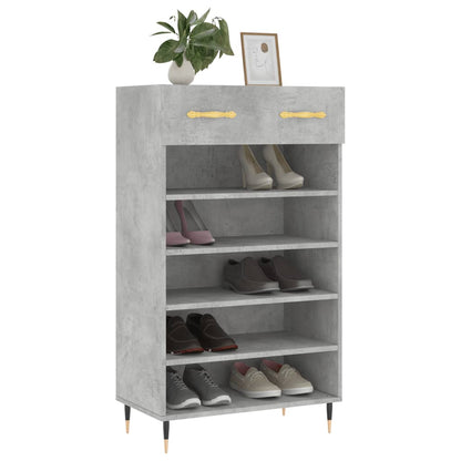 Scarpiera Grigio Cemento 60x35x105 cm in Legno Multistrato