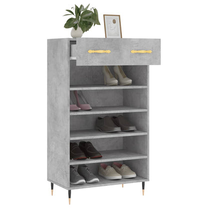 Scarpiera Grigio Cemento 60x35x105 cm in Legno Multistrato