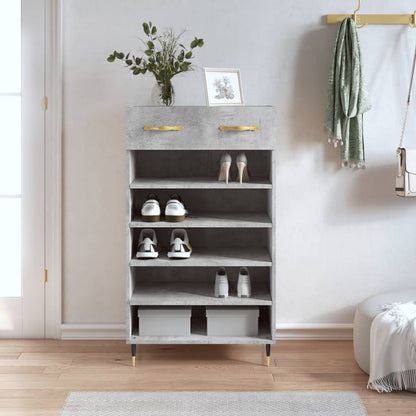 Scarpiera Grigio Cemento 60x35x105 cm in Legno Multistrato