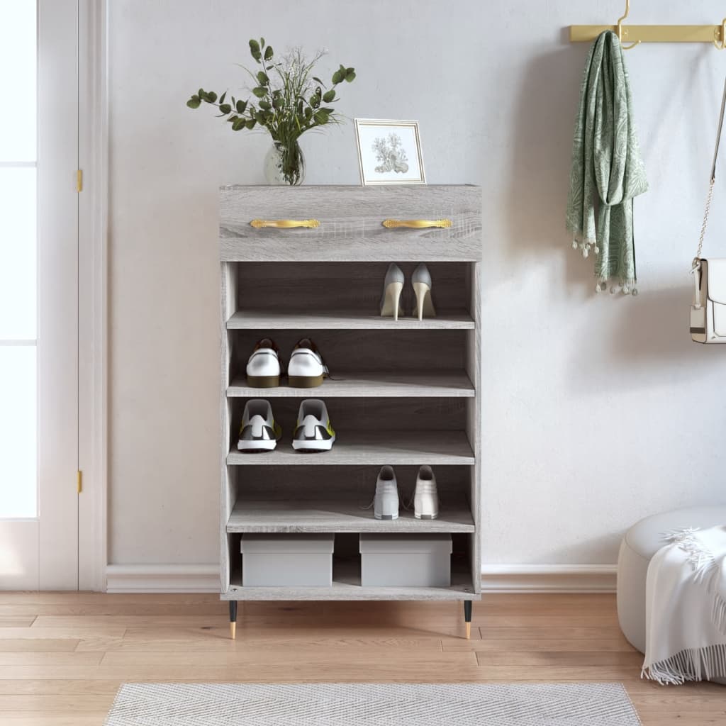 Scarpiera Grigio Sonoma 60x35x105 cm in Legno Multistrato