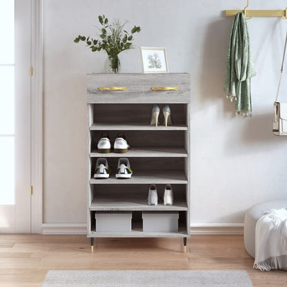 Scarpiera Grigio Sonoma 60x35x105 cm in Legno Multistrato