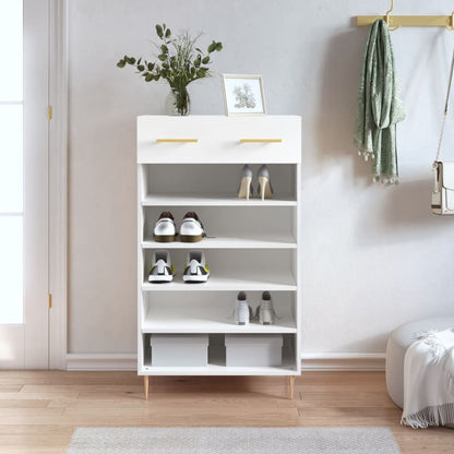 Scarpiera Bianca 60x35x105 cm in Legno Multistrato