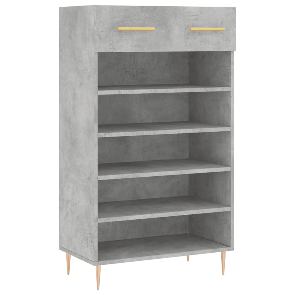 Scarpiera Grigio Cemento 60x35x105 cm in Legno Multistrato