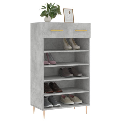 Scarpiera Grigio Cemento 60x35x105 cm in Legno Multistrato
