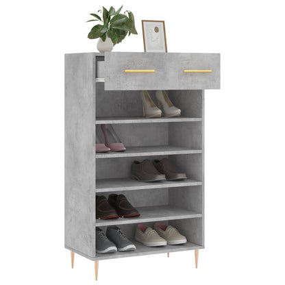 Scarpiera Grigio Cemento 60x35x105 cm in Legno Multistrato