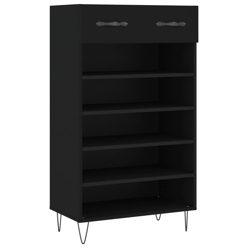 Scarpiera Nera 60x35x105 cm in Legno Multistrato