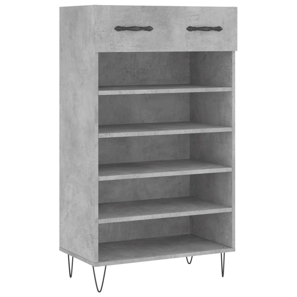 Scarpiera Grigio Cemento 60x35x105 cm in Legno Multistrato