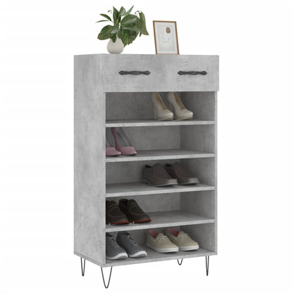 Scarpiera Grigio Cemento 60x35x105 cm in Legno Multistrato