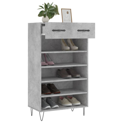 Scarpiera Grigio Cemento 60x35x105 cm in Legno Multistrato