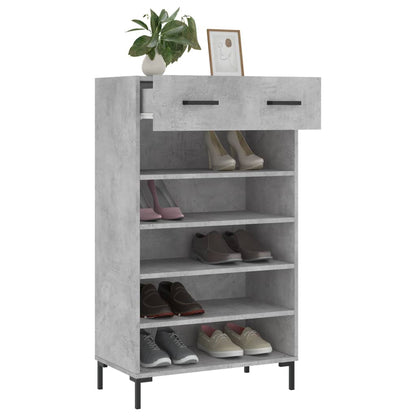 Scarpiera Grigio Cemento 60x35x105 cm in Legno Multistrato
