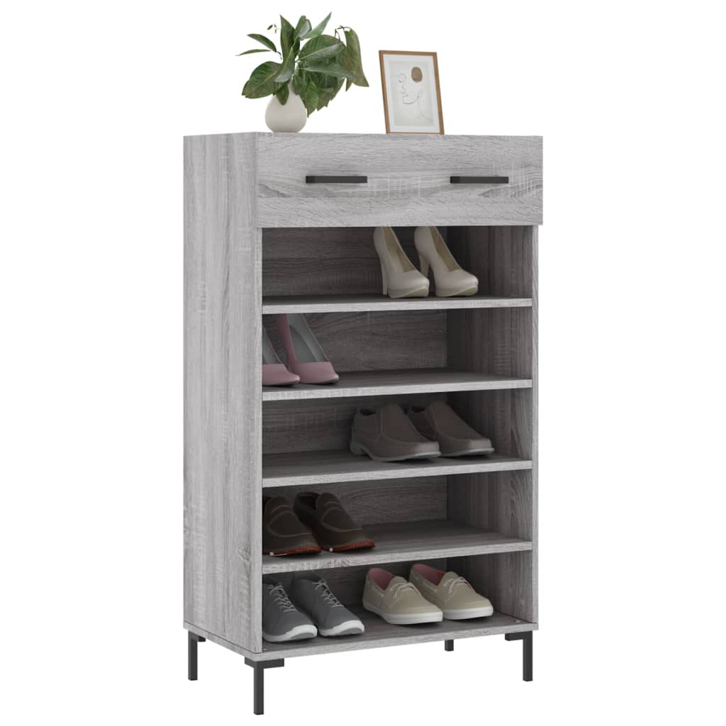 Scarpiera Grigio Sonoma 60x35x105 cm in Legno Multistrato
