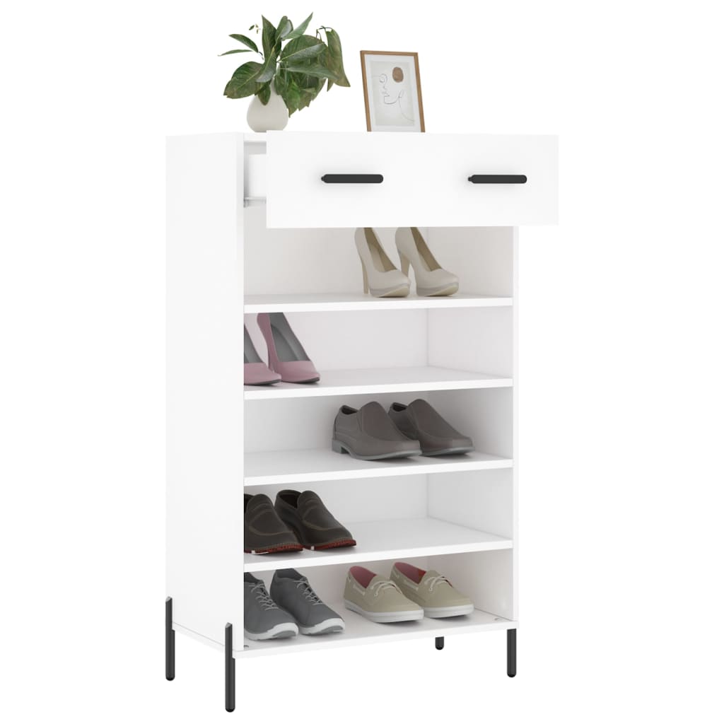Scarpiera Bianca 60x35x105 cm in Legno Multistrato