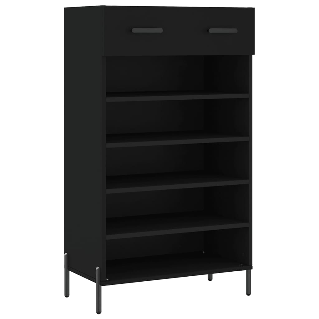 Scarpiera Nera 60x35x105 cm in Legno Multistrato