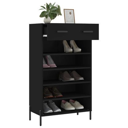Scarpiera Nera 60x35x105 cm in Legno Multistrato