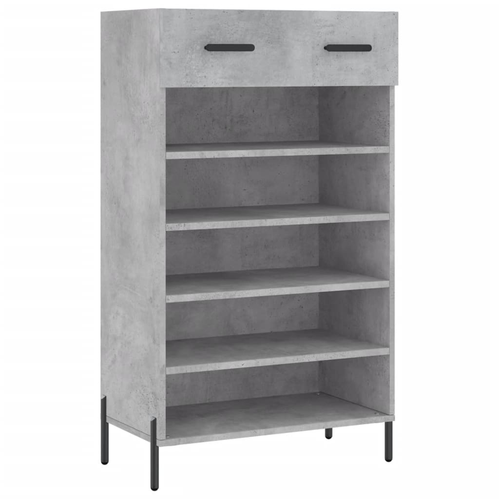 Scarpiera Grigio Cemento 60x35x105 cm in Legno Multistrato