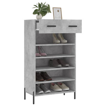 Scarpiera Grigio Cemento 60x35x105 cm in Legno Multistrato