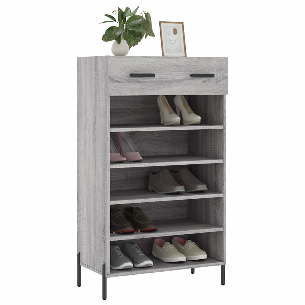 Scarpiera Grigio Sonoma 60x35x105 cm in Legno Multistrato