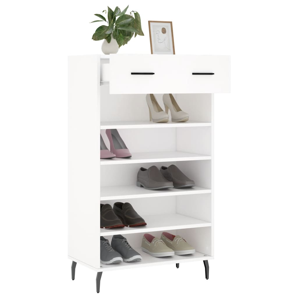 Scarpiera Bianca 60x35x105 cm in Legno Multistrato