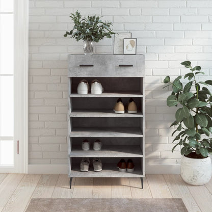 Scarpiera Grigio Cemento 60x35x105 cm in Legno Multistrato