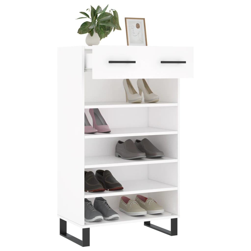 Scarpiera Bianca 60x35x105 cm in Legno Multistrato