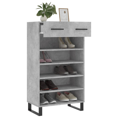 Scarpiera Grigio Cemento 60x35x105 cm in Legno Multistrato