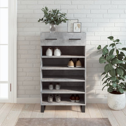 Scarpiera Grigio Cemento 60x35x105 cm in Legno Multistrato