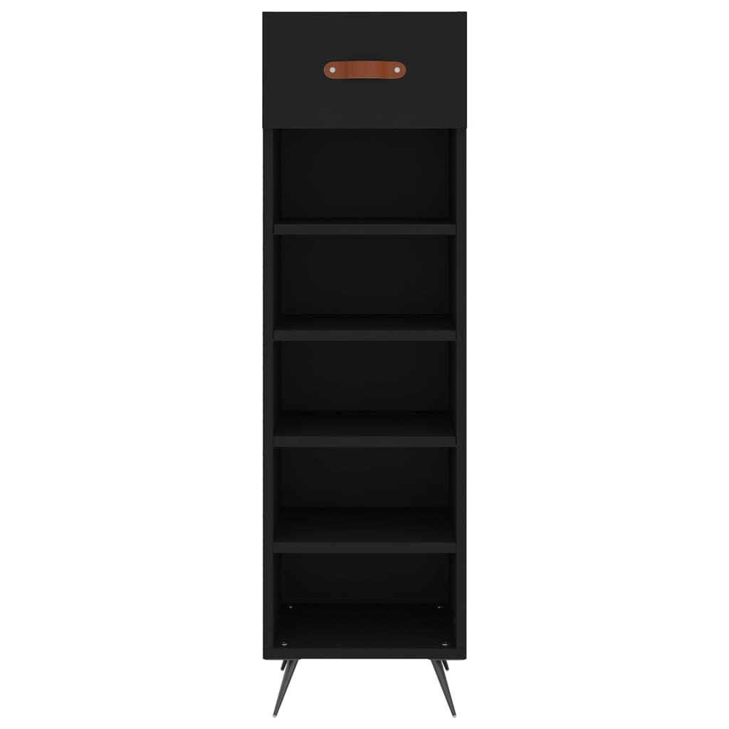 Scarpiera Nera 30x35x105 cm in Legno Multistrato