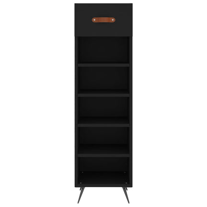 Scarpiera Nera 30x35x105 cm in Legno Multistrato